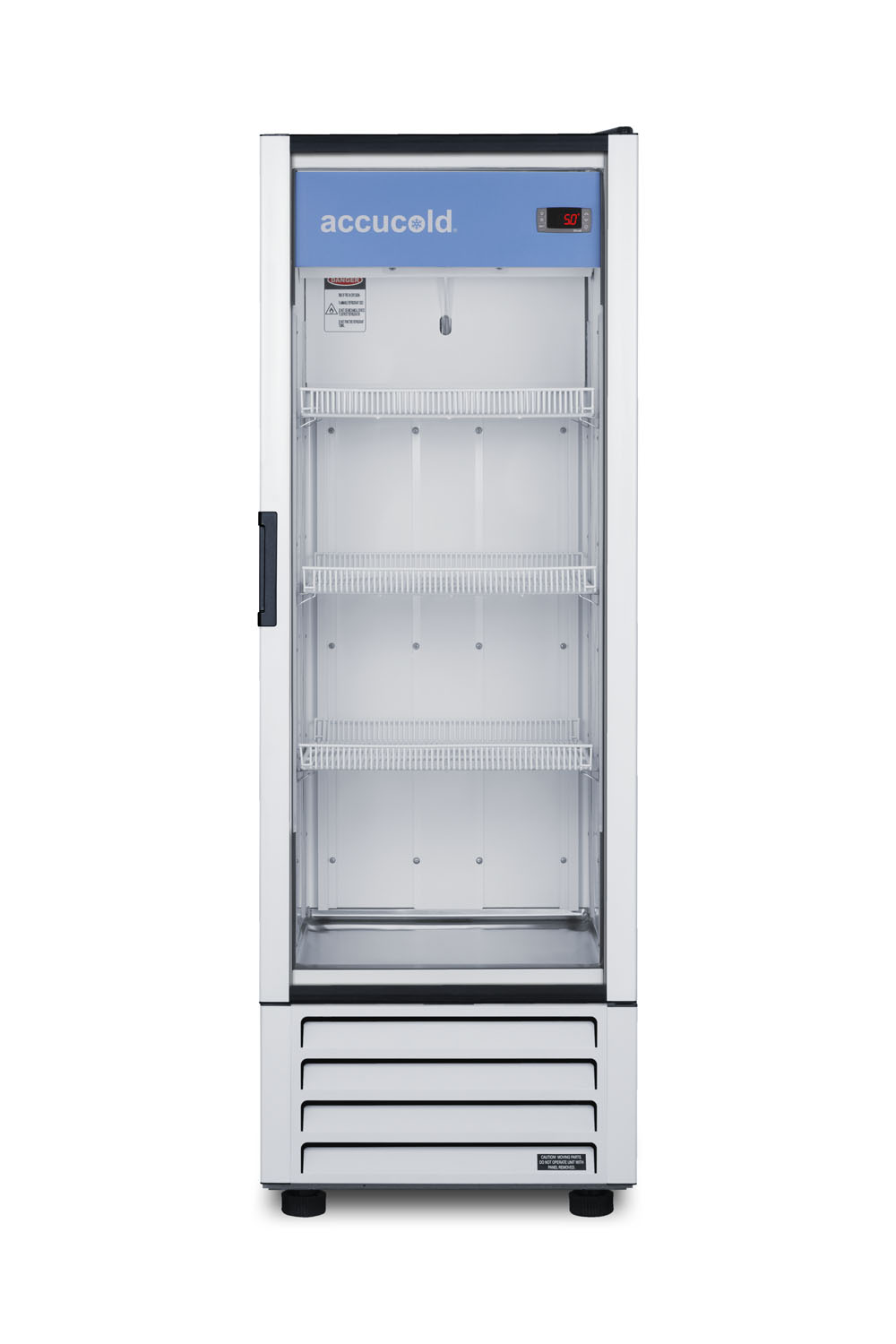 7.56 cu.ft. commercial beverage center with self-closing glass door and digital controls